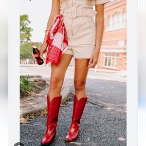 Red cowboy boots sz 6 Jessica Simpson